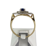 Bague d'occasion 2 ors 750 saphir diamants - vue 3