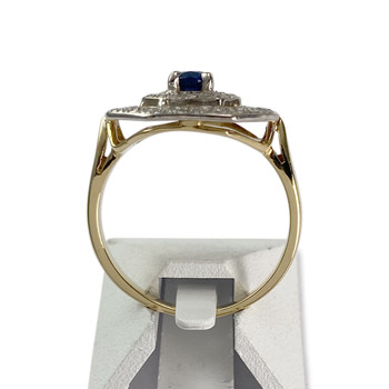 Bague d'occasion 2 ors 750 saphir diamants