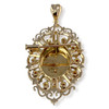 Pendentif d'occasion or 750 jaune grenats émeraude diamants - vue V2