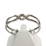 Second-hand gold ring 375 white diamonds