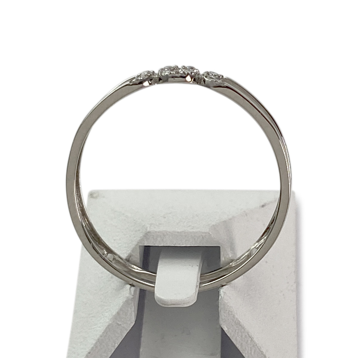 Bague d'occasion or 375 blanc diamants - vue 3