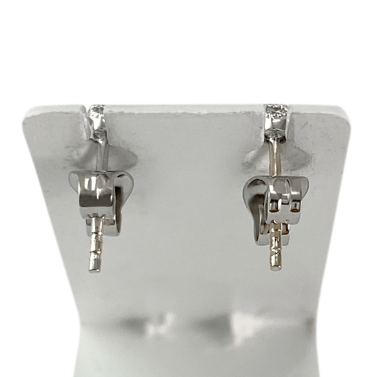 Boucles d'oreilles d'occasion or 750 blanc diamants - vue 3