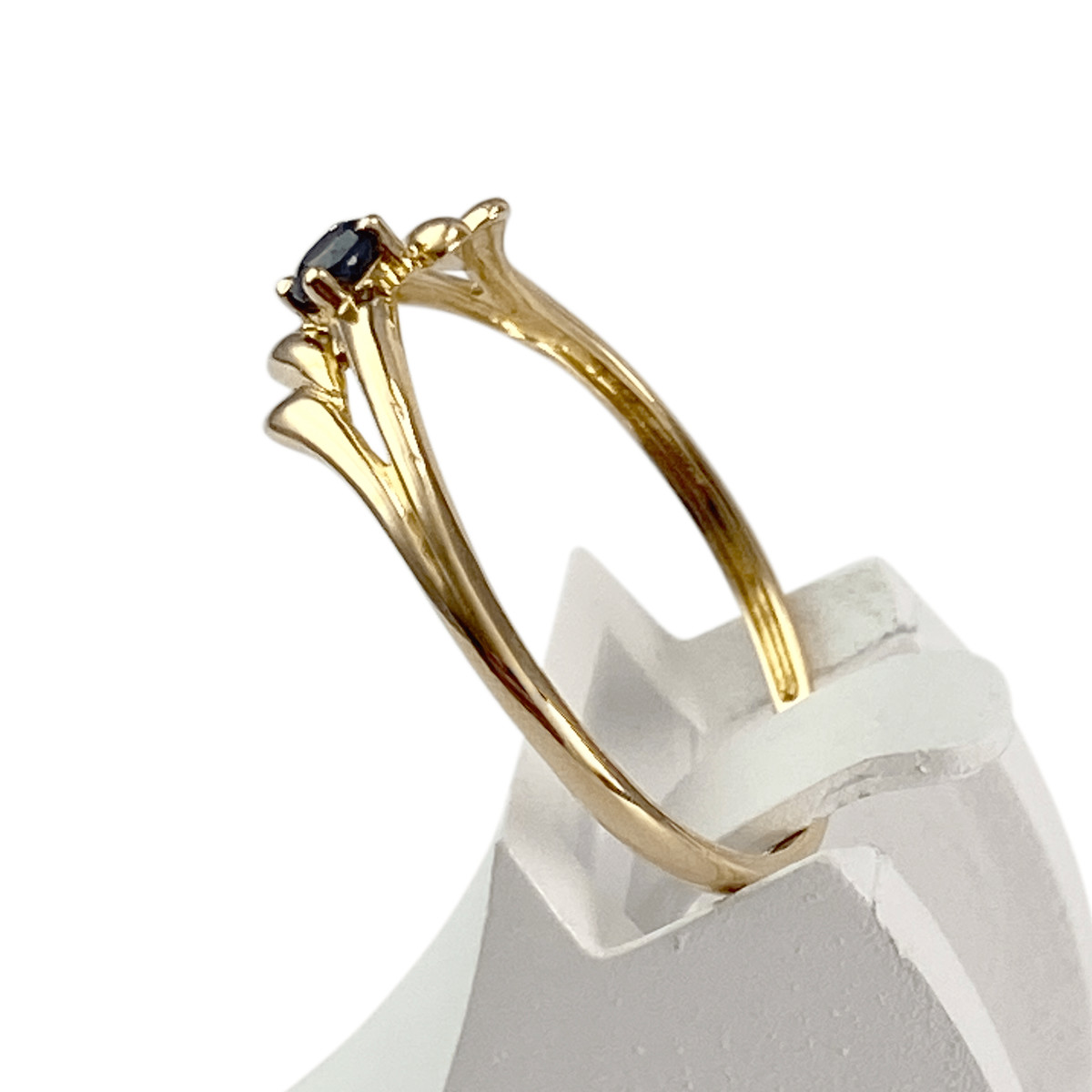 Tweedehands goud 750 gele saffier ring - bekijk 2