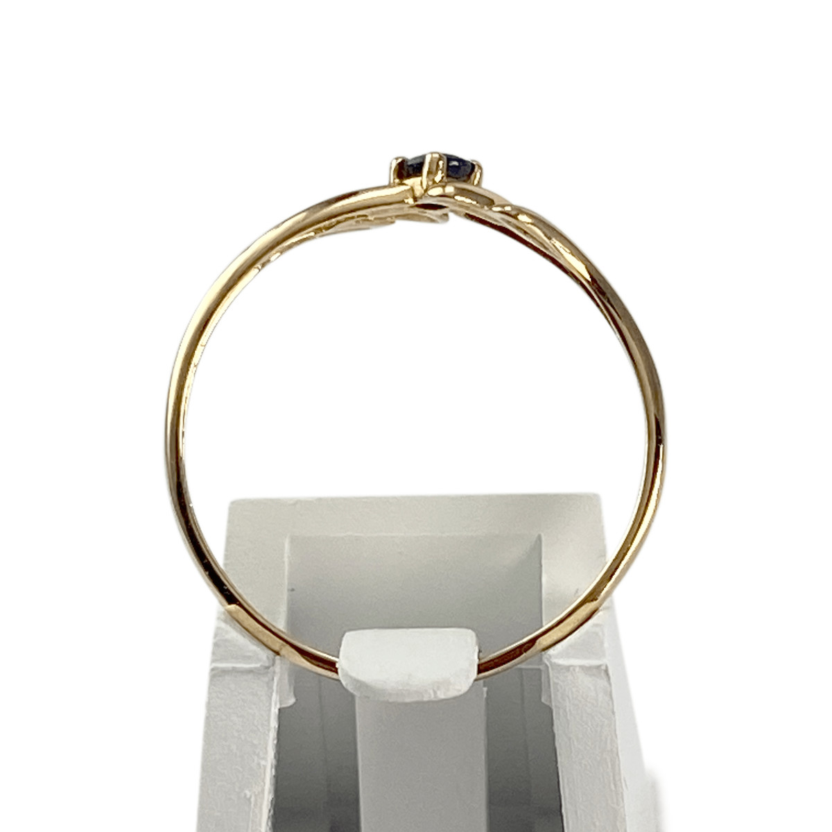 Tweedehands goud 750 gele saffier ring - bekijk 3