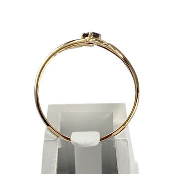 Tweedehands goud 750 gele saffier ring