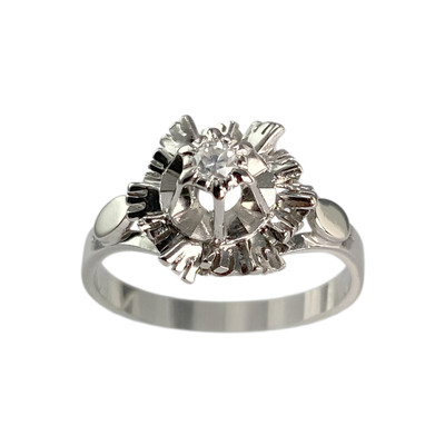 Bague d'occasion or 750 blanc diamant