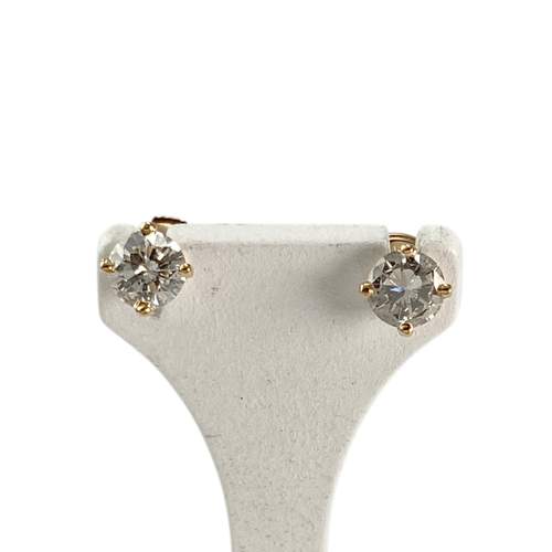 Boucles d'oreilles d'occasion or 750 jaune diamantS