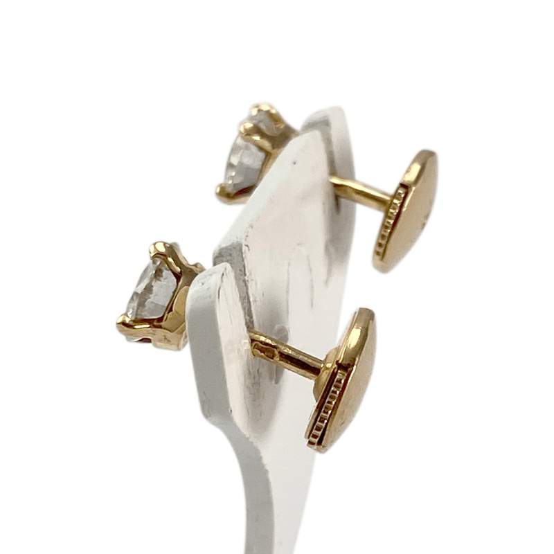 Boucles d'oreilles d'occasion or 750 jaune diamantS - vue 2