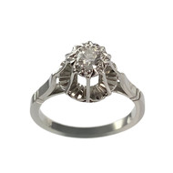 Bague d'occasion or 750 blanc diamant