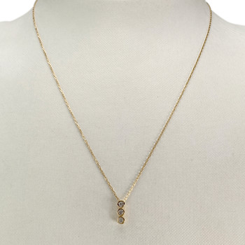 Collier d'occasion or 750 jaune maille forçat zirconias