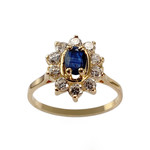 Bague d'occasion or 750 jaune saphir zirconias - vue 1