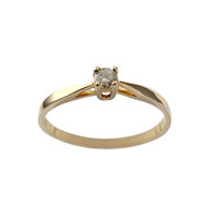 Solitaire d'occasion or 375 jaune diamant