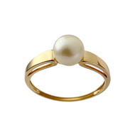 Bague d'occasion or 750 jaune perle de culture