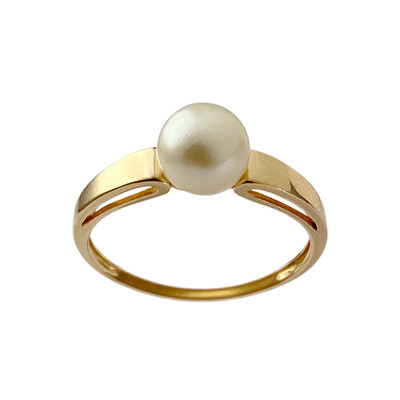 Bague d'occasion or 750 jaune perle de culture