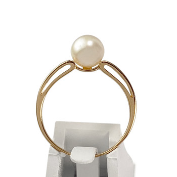 Second-hand gold ring 750 yellow cultured pearl