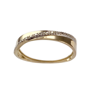 Bague d'occasion  or 375 2 tons diamants