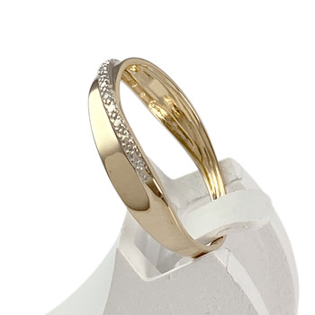 Bague d'occasion  or 375 2 tons diamants