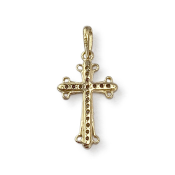 Croix d'occasion or 750 jaune zirconias