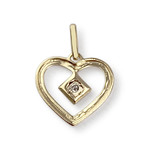 Pendentif coeur d'occasion or 750 2 tons diamant - vue 2