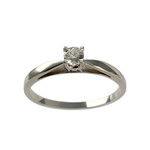 Solitaire d'occasion or 375 blanc diamant - vue 1