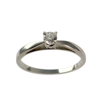 Solitaire d'occasion or 375 blanc diamant