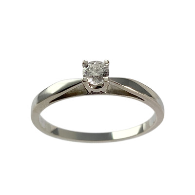 Solitaire d'occasion or 375 blanc diamant