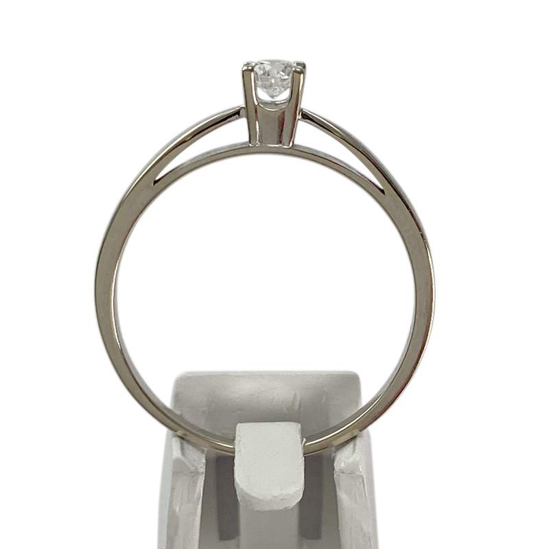 Solitaire d'occasion or 375 blanc diamant - vue 3