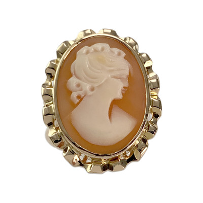 Bague d'occasion or 750 jaune camee