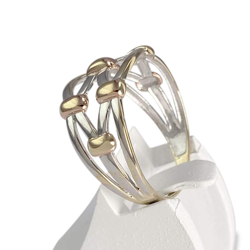 Pre-owned 2-tone 375 gold ring - view 2