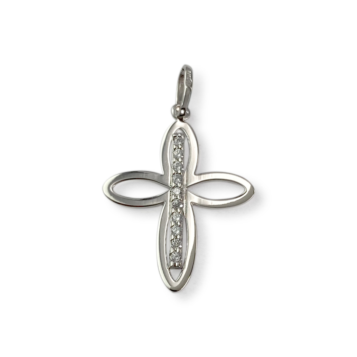 Croix d'occasion or 375 blanc zirconias