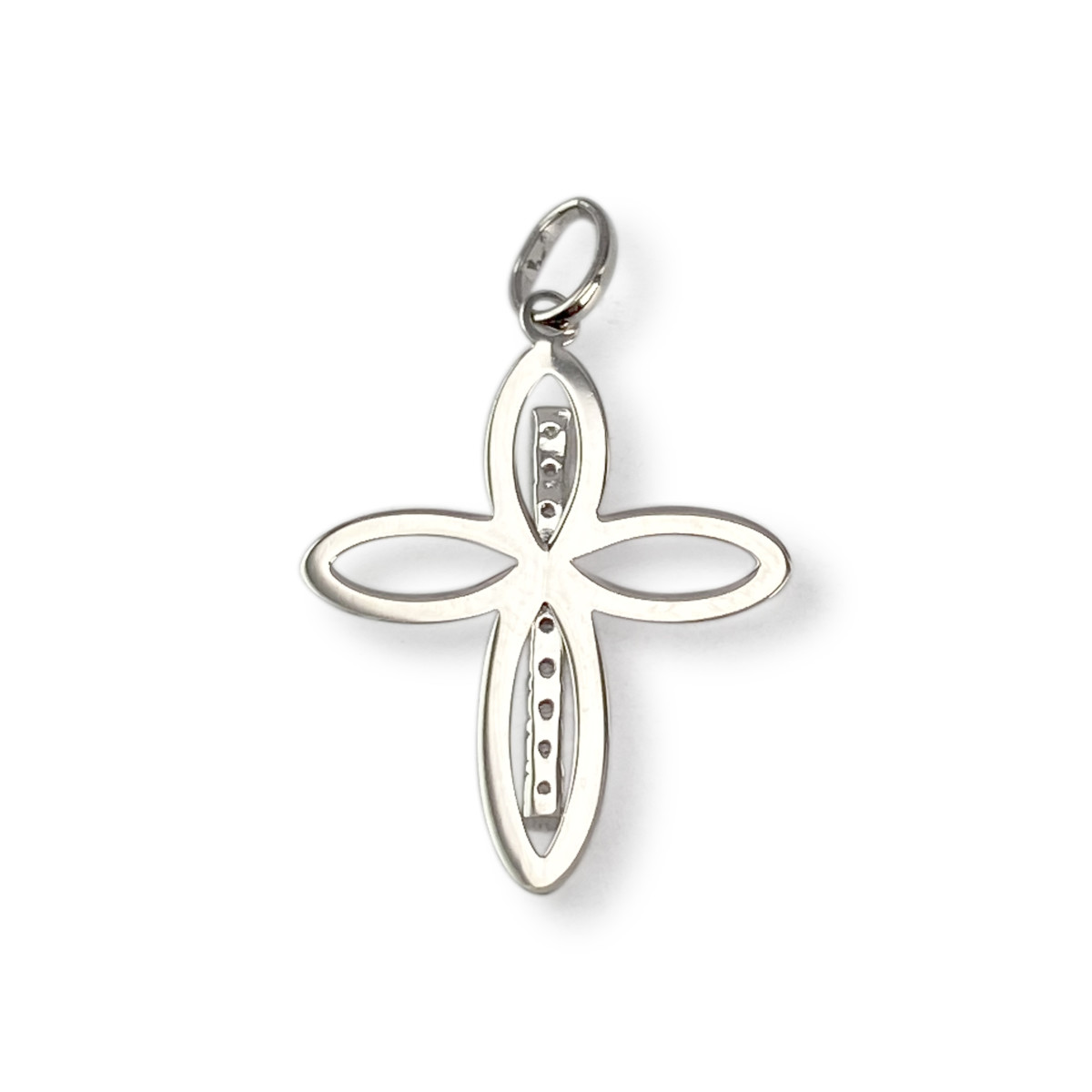 Croix d'occasion or 375 blanc zirconias - vue 2