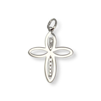 Croix d'occasion or 375 blanc zirconias