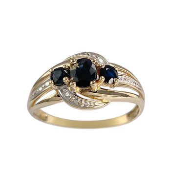 Bague d'occasion 2 ors 750 saphirs