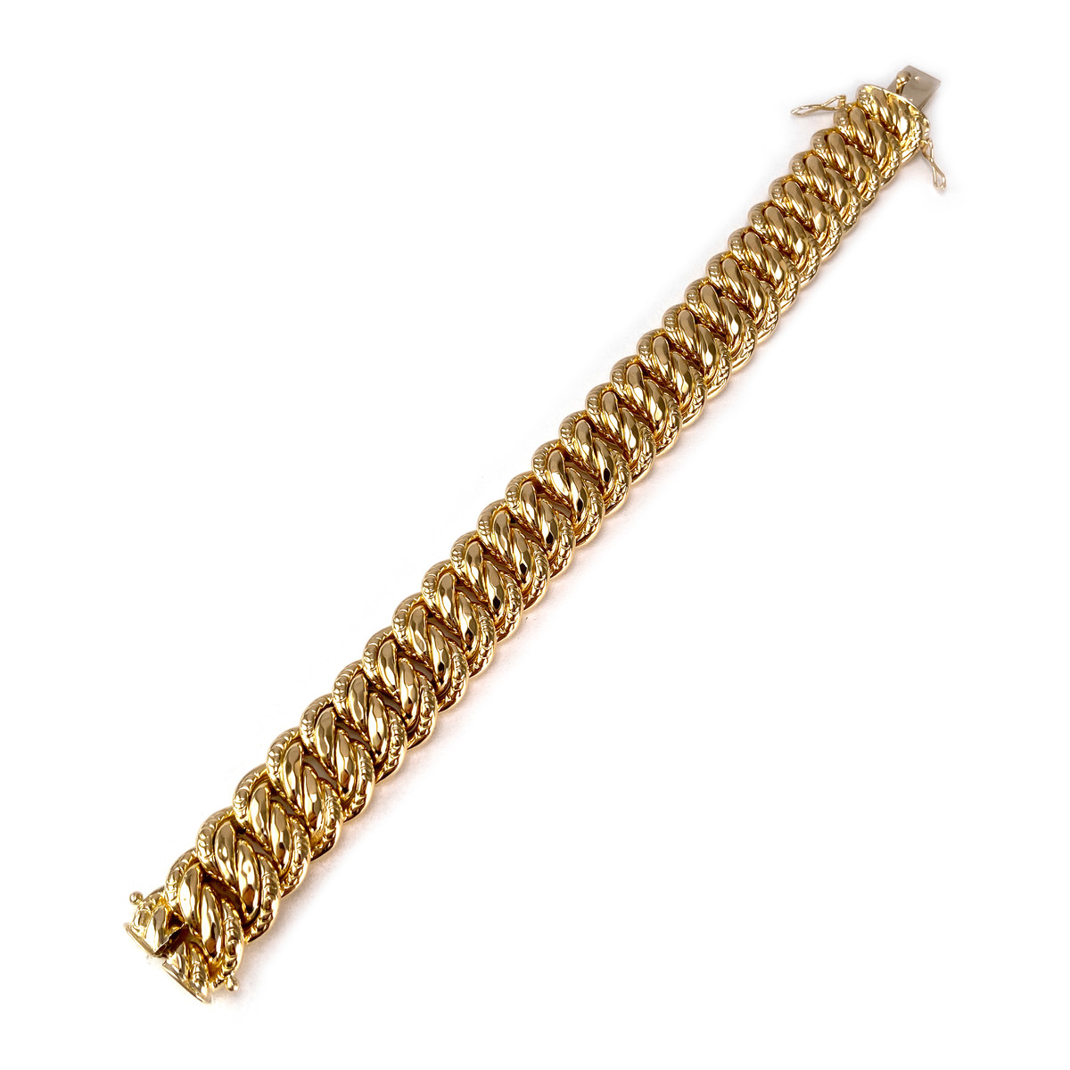 Bracelet d'occasion or 750 jaune maille américaine - vue 2