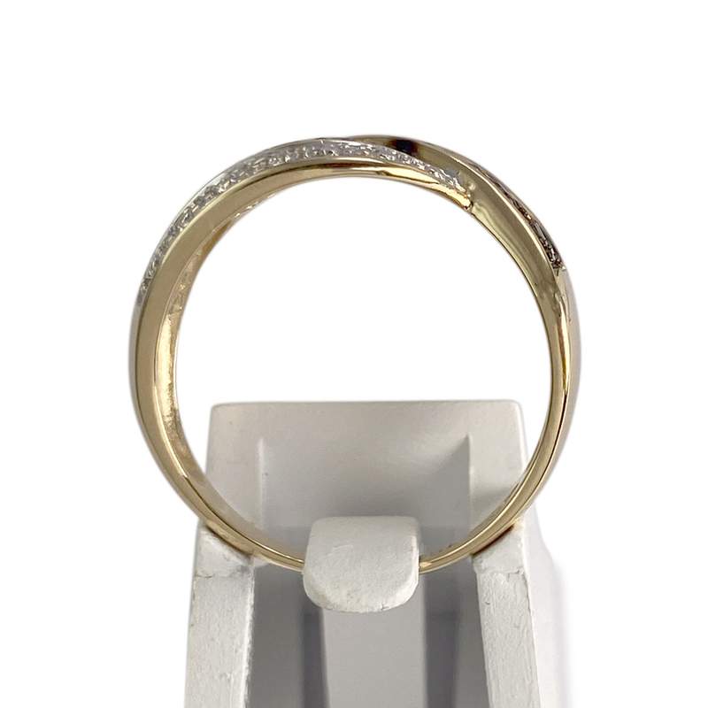 Bague d'occasion or 750 2 tons diamants blancs et noirs traités - vue 3