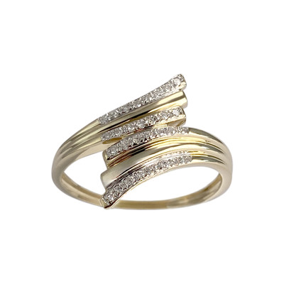 Bague d'occasion  or 2 tons 375 diamants