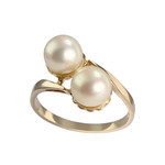 Bague d'occasion or 750 jaune perle de culture - vue 1