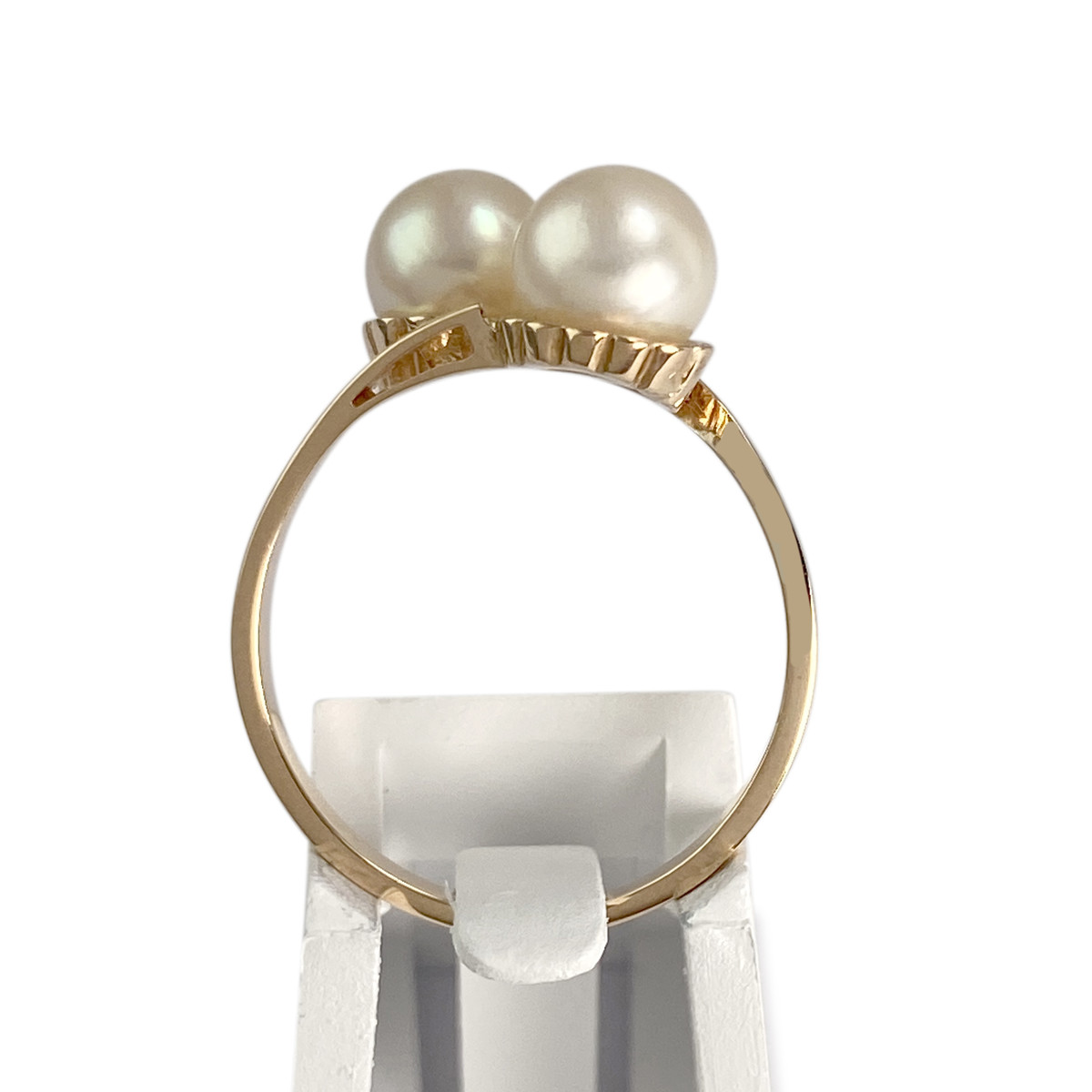 Bague d'occasion or 750 jaune perle de culture - vue 3