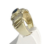 Bague d'occasion or 585 jaune diamants saphir - vue 2