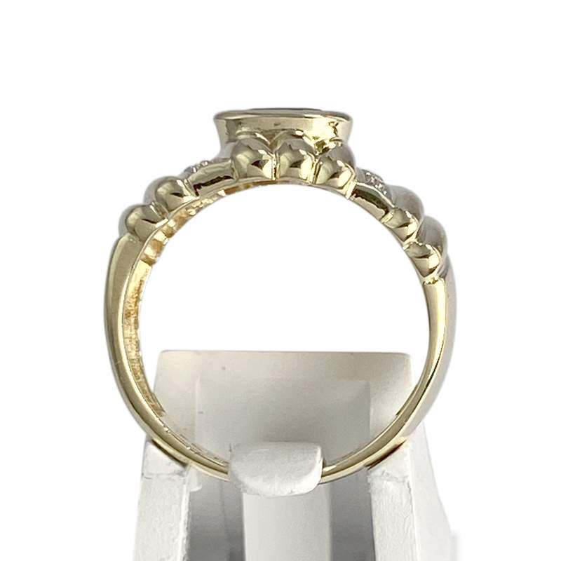Bague d'occasion or 585 jaune diamants saphir - vue 3