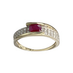 Bague d'occasion  or 375 diamants rubis - vue 1