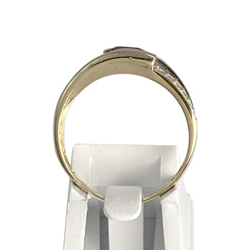 Bague d'occasion  or 375 diamants rubis