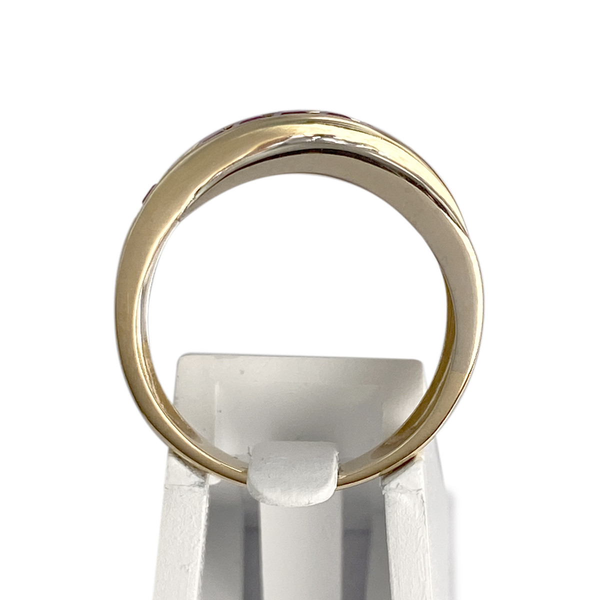 Bague d'occasion 2 ors 750 diamants rubis - vue 3