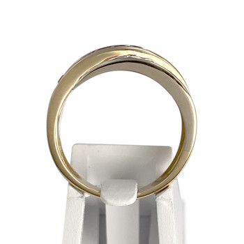Bague d'occasion 2 ors 750 diamants rubis