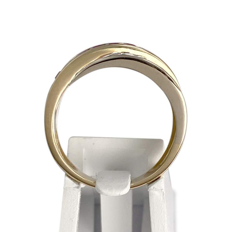 Bague d'occasion 2 ors 750 diamants rubis - vue 3