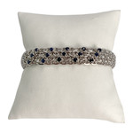 Bracelet d'occasion or 750 blanc maille fantaisie saphirs - vue 1