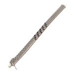 Bracelet d'occasion or 750 blanc maille fantaisie saphirs - vue 2