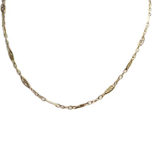 Used 750 yellow gold filigree chain, 41.5 cm