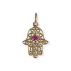 Tweedehands hanger van 750 geelgoud met robijn - afbeelding V1