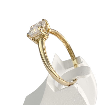 Tweedehands gouden ring 750 gele zirkonia